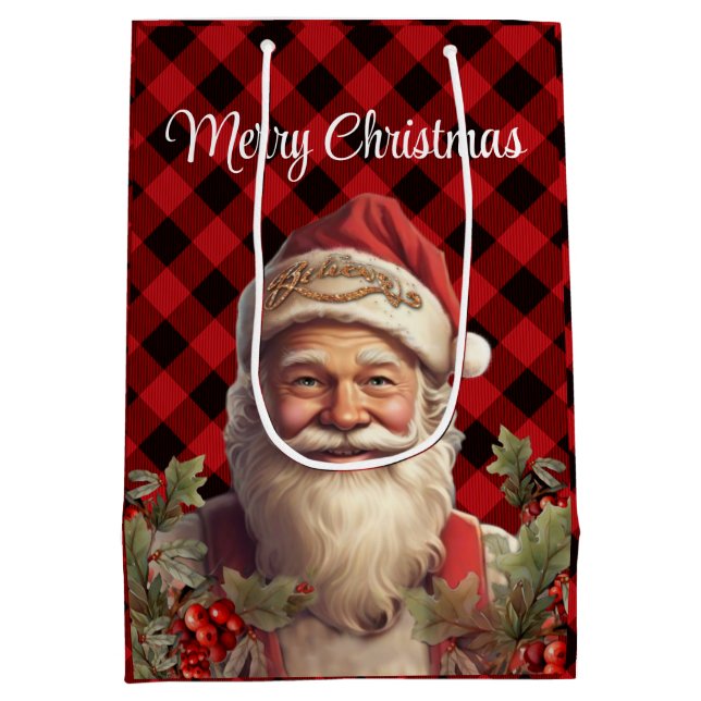 Santa Claus Saint Nicholas Weihnachtsfeiern Mittlere Geschenktüte (Rückseite)