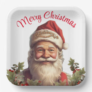 Santa Claus Saint Nicholas Weihnachtsfeiern Pappteller