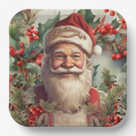 Santa Claus Saint Nicholas Weihnachtsfeiern Pappteller