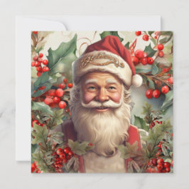 Santa Claus Saint Nicholas Weihnachtskarte Einladung