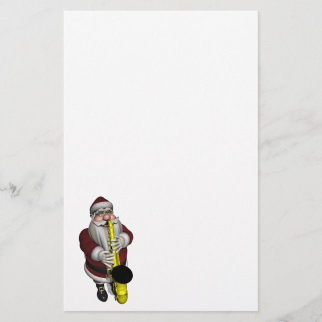 Santa Claus Saxophone Player Briefpapier (Vorderseite)