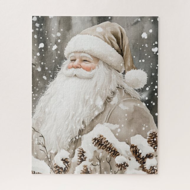 Santa Claus Schnee Kiefern (Vertikal)