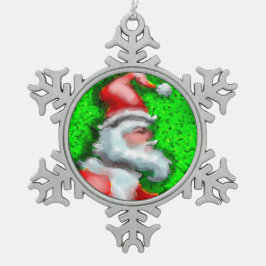 Santa Claus Schneeflocken Zinn-Ornament