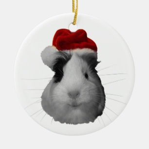 Santa Claus Schwein Meerschweinchen Weihnachten Fe Keramik Ornament