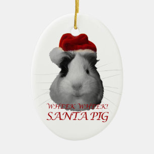 Santa Claus Schwein Meerschweinchen Weihnachten Fe Keramikornament