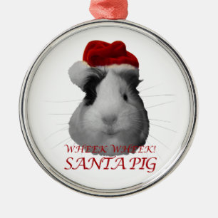Santa Claus Schwein Meerschweinchen Weihnachten Fe Ornament Aus Metall