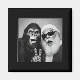 Santa Claus Selfie Bigfoot Weihnachten Lustig Sasq Magnet