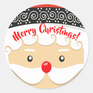 Santa Claus Selfie Runder Aufkleber