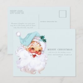 Santa Claus Shabby Chic Holiday Postkarte