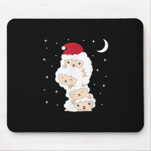 Santa Claus Sheep Christmas Lamb Farm Animals Gift Mousepad