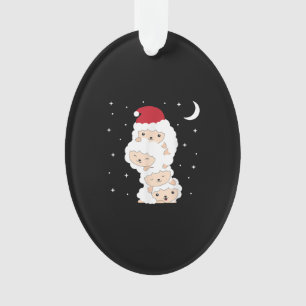 Santa Claus Sheep Christmas Lamb Farm Animals Gift Ornament