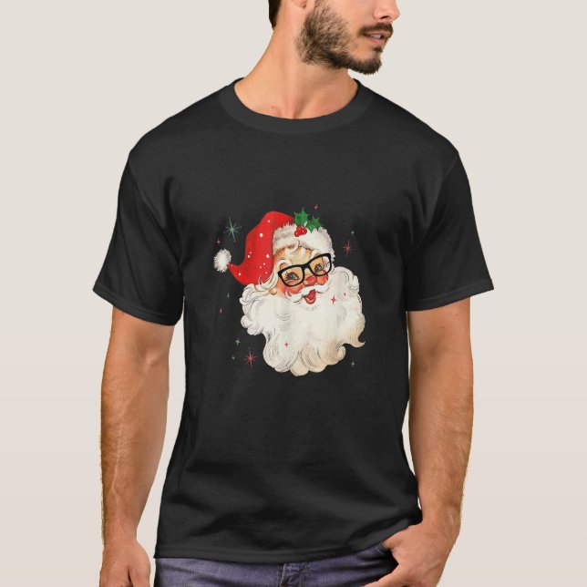 Santa Claus sieht Sonnenbrille mit Hat Beard Chris T-Shirt (Vorderseite)