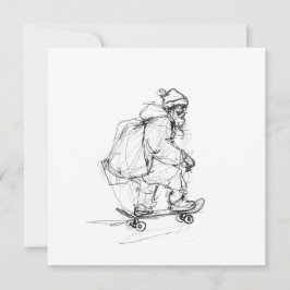 Santa Claus Skateboarding mit Presets Einladung