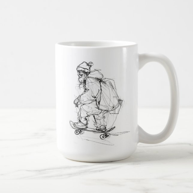 Santa Claus Skateboarding mit Presets Kaffeetasse (Rechts)