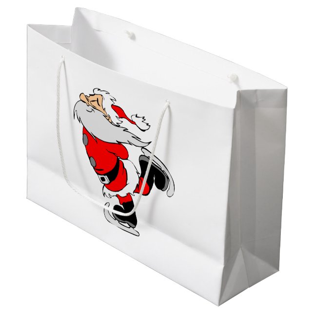 Santa Claus Skaten Große Geschenktüte (Vorderseite Schrägansicht)