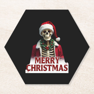 Santa Claus Skeleton Outfit Skull Funny Christmas  Untersetzer