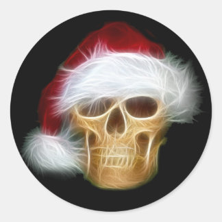 Santa Claus Skull Runder Aufkleber