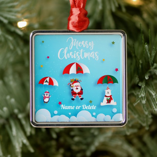 Santa Claus SkyDiving Christmas Ornament Sky Diver (Baum)
