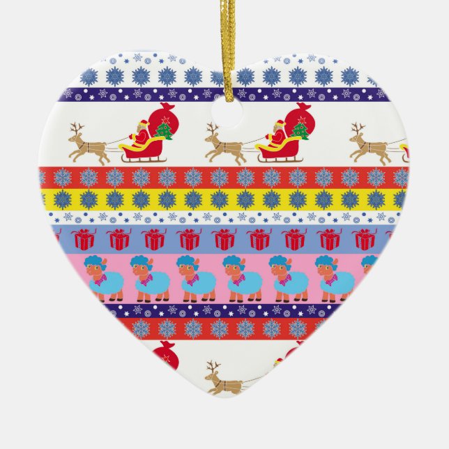 Santa Claus sleigh Keramik Ornament (Vorne)