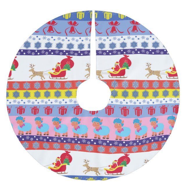 Santa Claus sleigh Polyester Weihnachtsbaumdecke (Vorderseite)
