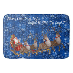 Santa Claus Sleigh Rentier Weihnachtsbad Bat Badematte
