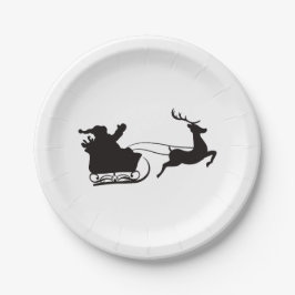 Santa Claus Sleigh und Reindeer Pappteller