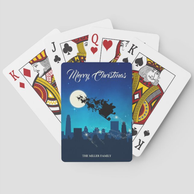 Santa Claus Sleigh Weihnachten Spielkarten (Rückseite)