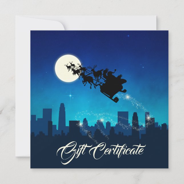 Santa Claus Sleigh Weihnachtsgeschenkkarte (Vorderseite)
