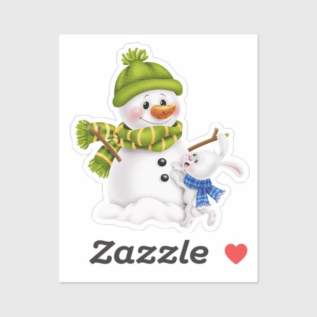 Santa Claus Snowman Christmas &  Aufkleber (Blatt)