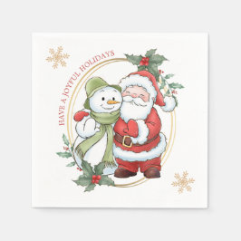 Santa Claus Snowman Weihnachten Serviette
