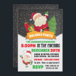 Santa Claus Snowy Christmas Party Einladung<br><div class="desc">Weihnachtsfeiertage mit Schneeflocken und einem Nachthimmel mit Schnee. Ideal für jede Feier! Benötigen Sie Hilfe beim Layout,  schicken Sie mir einfach eine E-Mail an tkatz@me.com</div>