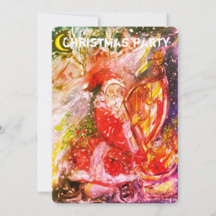 SANTA CLAUS SPIELEN HARP CHRISTMAS PARTY INVITE EINLADUNG