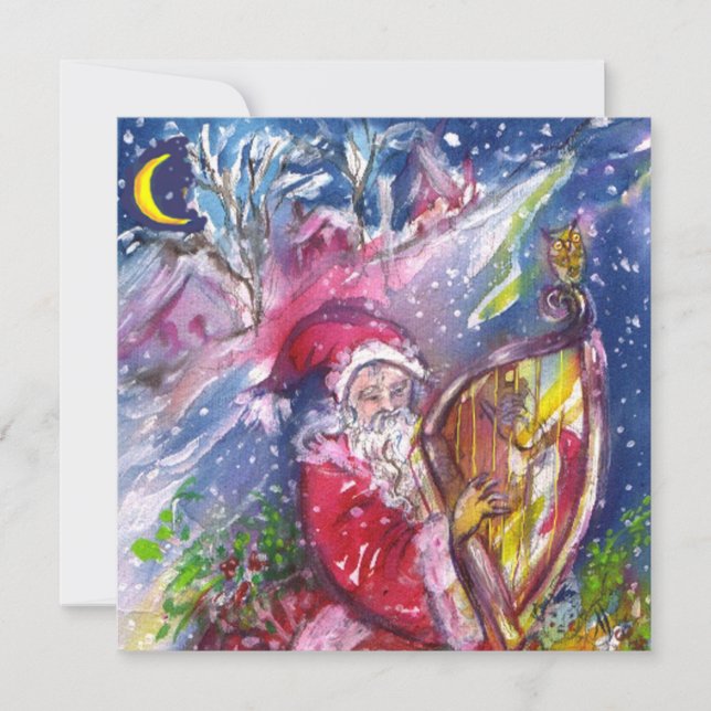 SANTA CLAUS SPIELEN HARPES MUSICAL CHRISTMAS PARTY EINLADUNG (Vorderseite)