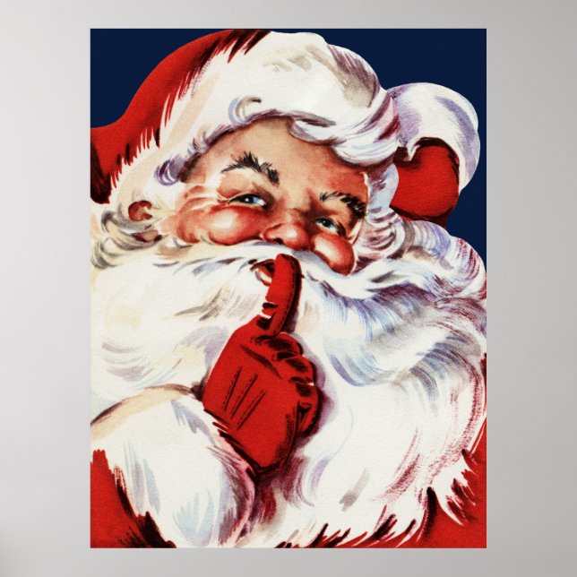 Santa Claus Sprichwort SH-H-H Poster (Vorne)