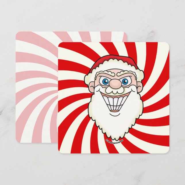 Santa Claus Starburst Screwball Graphics Flat Card (Vorne/Hinten)