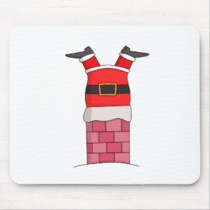 Santa Claus steckt im Schornstein Mousepad