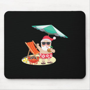 Santa Claus Strand Lustiger Sommer Weihnachten im Mousepad