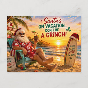Santa Claus Strand Weihnachtsfeier Einladung Postkarte