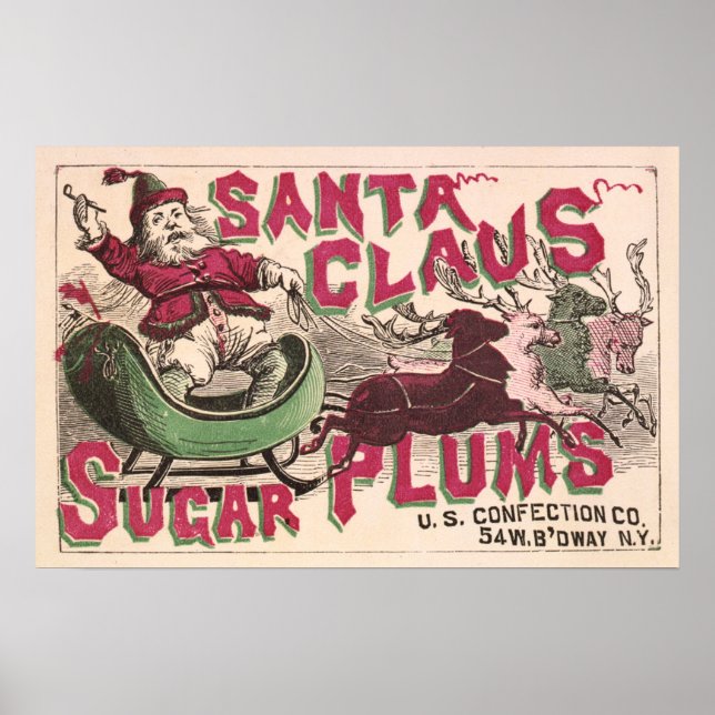 Santa Claus Sugar Plums - Weihnachten Poster (Vorne)
