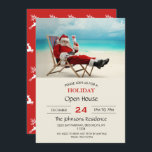 Santa Claus Summer Einladung<br><div class="desc">Weihnachtsfeiertage Sommer,  Senioren-Erholungs-Lounge-Sonnenbrille ,  Entspannung fröhlich lustige lustige lustige,  festliche Sessel Karibabohnen ,  entspannen Hut Bart Touristen,  Sonne und rote Weihnachten,  Winter Ozeansaison glücklich ,  Seemannsreisen ,  Strand tropischen Urlaub,  Weihnachtsclaus Sommer, </div>
