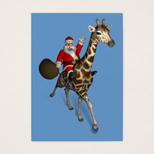 Santa Claus Sur La Giraffe