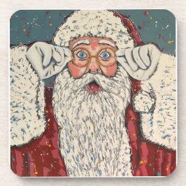 Santa Claus Surprised Getränkeuntersetzer