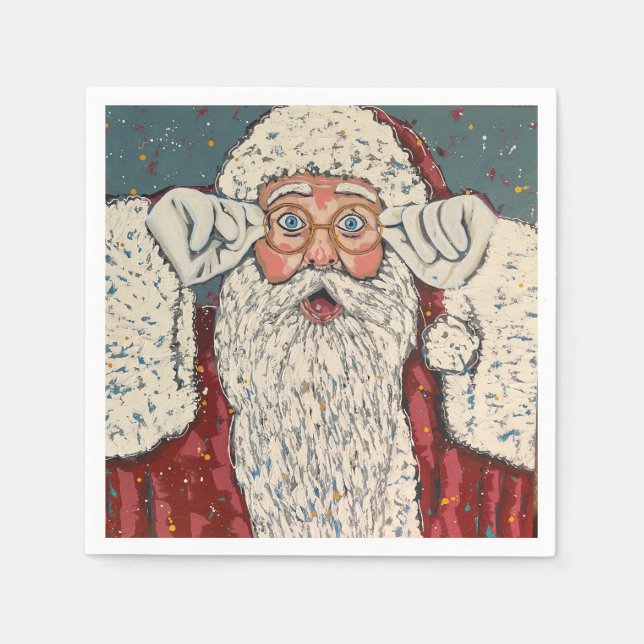 Santa Claus Surprised Serviette (Vorderseite)