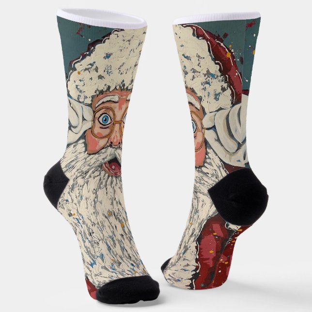 Santa Claus Surprised Socken (Gewinkelt)