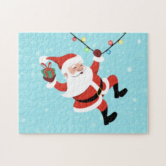 Santa Claus Swinging on a string of rope Chrismas (Horizontal)