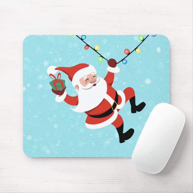 Santa Claus Swinging on a string of rope Chrismas Mousepad (Mit Mouse)