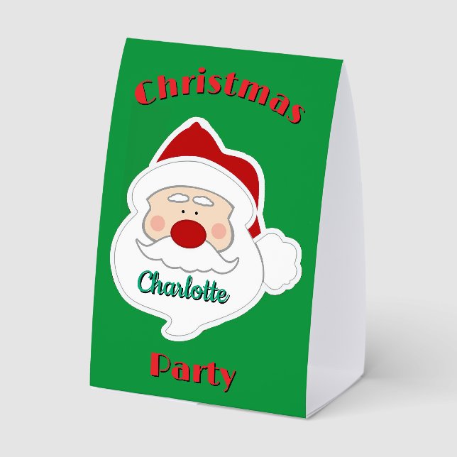 Santa Claus Table Tent Paper Sign Tischaufsteller (Rückseite)