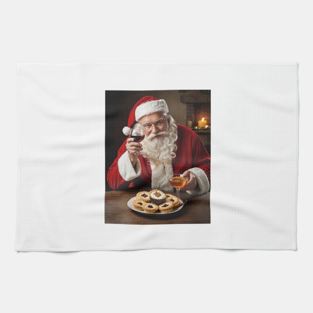 Santa Claus Teetuch Geschirrtuch (Horizontal)
