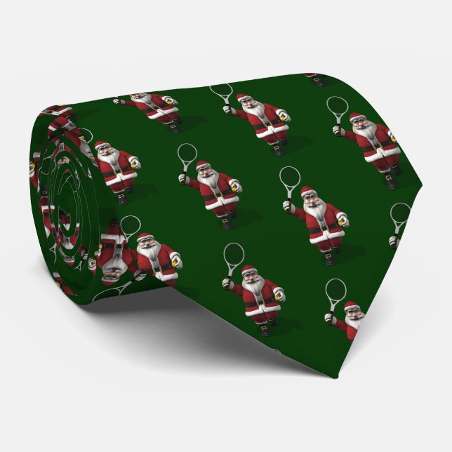 Santa Claus Tennis spielen Krawatte (Gerollt)