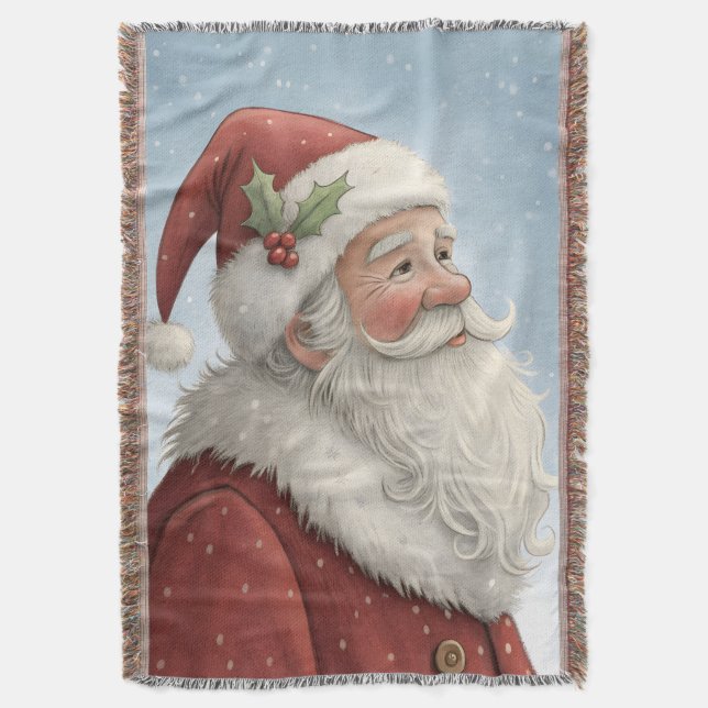 Santa Claus Throw Blanket Decke (Vorderseite Vertikal)